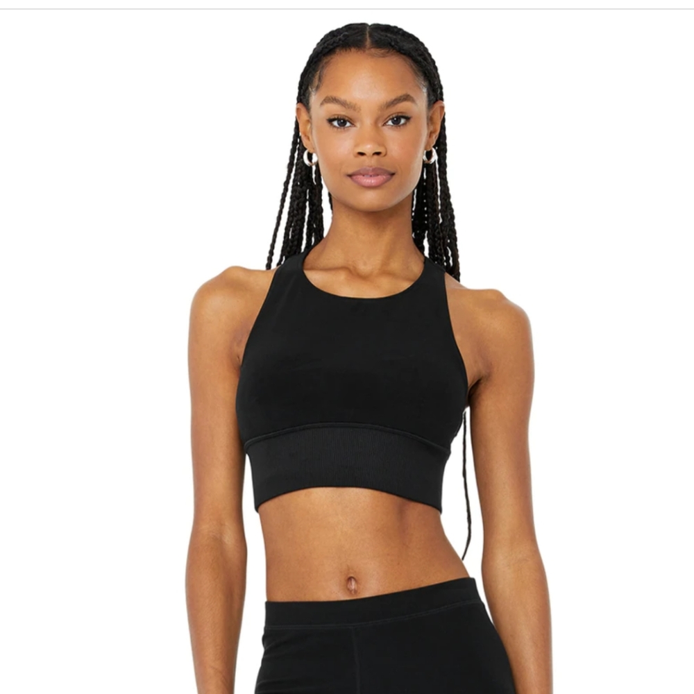 Alo Yoga Alo Soft Serenity Bra/ Crop Top in Black